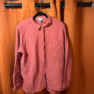 Rust Button-Up Shirt and beige shirt